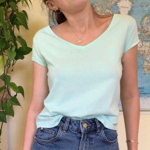 Mint turquoise v-neck tee top t-shirt Abercrombie